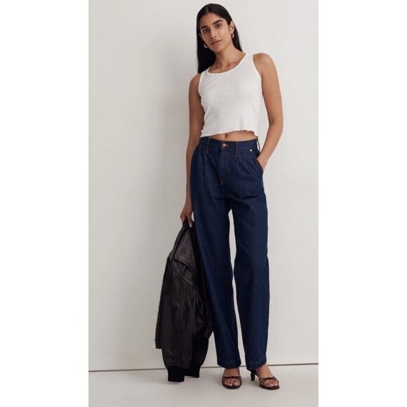 Madewell Denim - Madewell Dark Blue Straight Leg Jeans